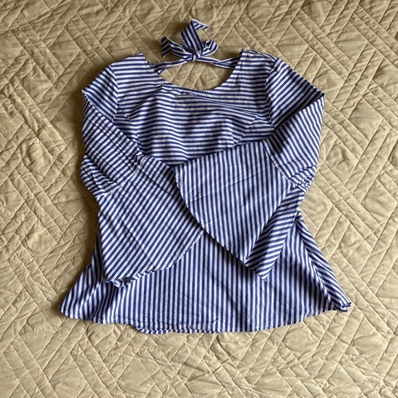 WHBM Open Back Striped Blouse - Picture 2 of 6